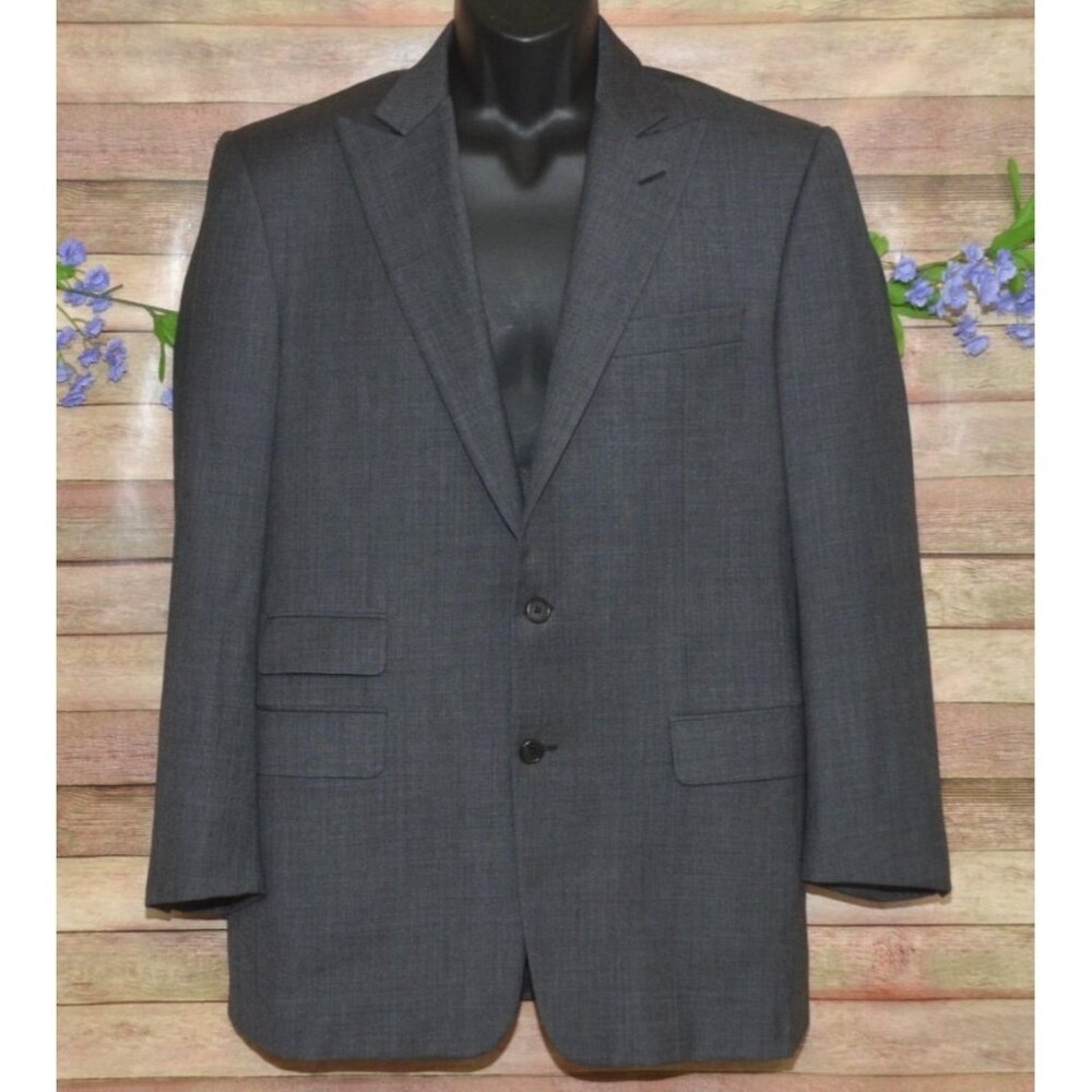 Hickey Freeman Mens 40R Gray Sport Coat Classic Suit Jacket Blazer Made in USA